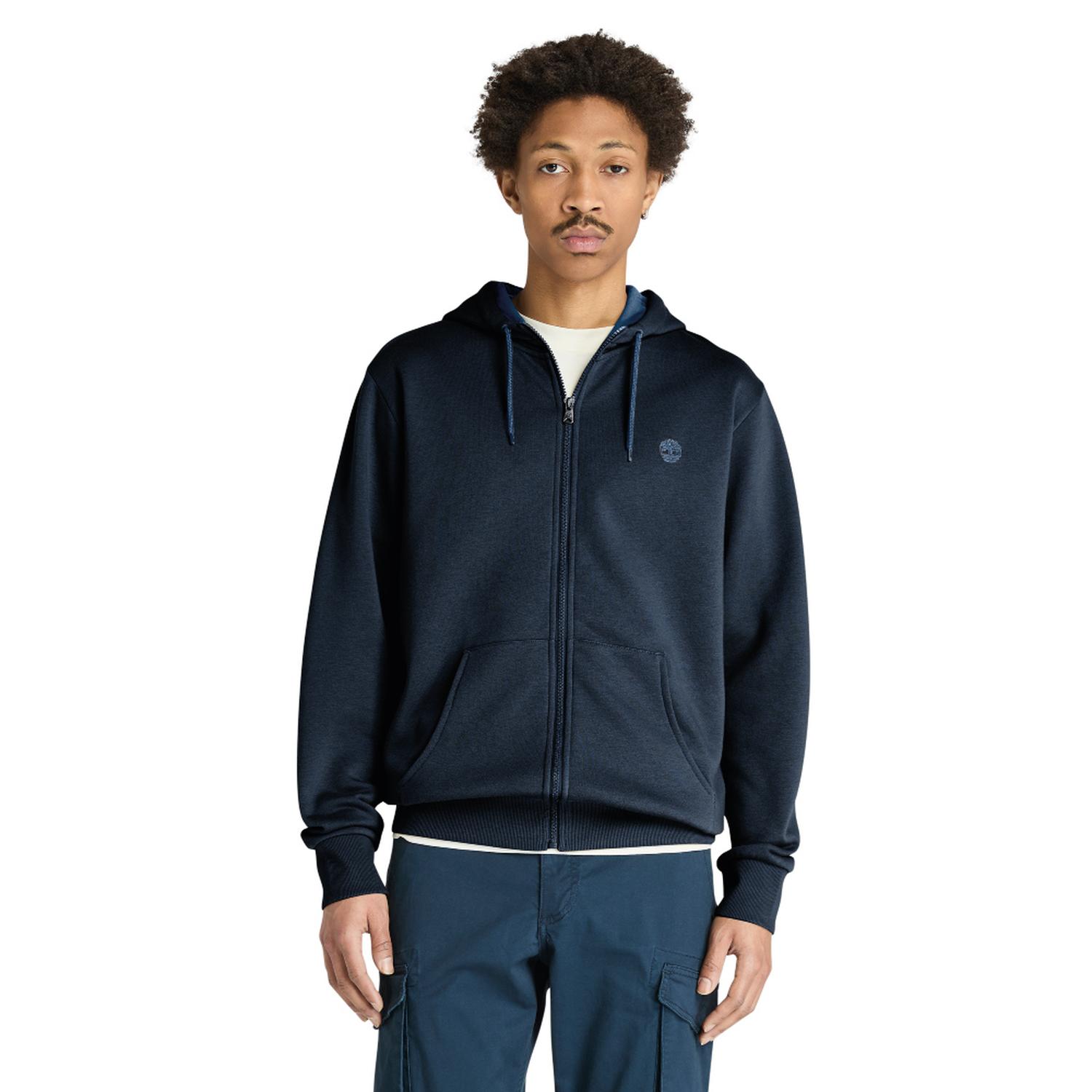 POLERA TIMBERLAND OYSTER RIVER CHEST LOGO BRUSHBACK ZIP HOODIE HOMBRE - 1