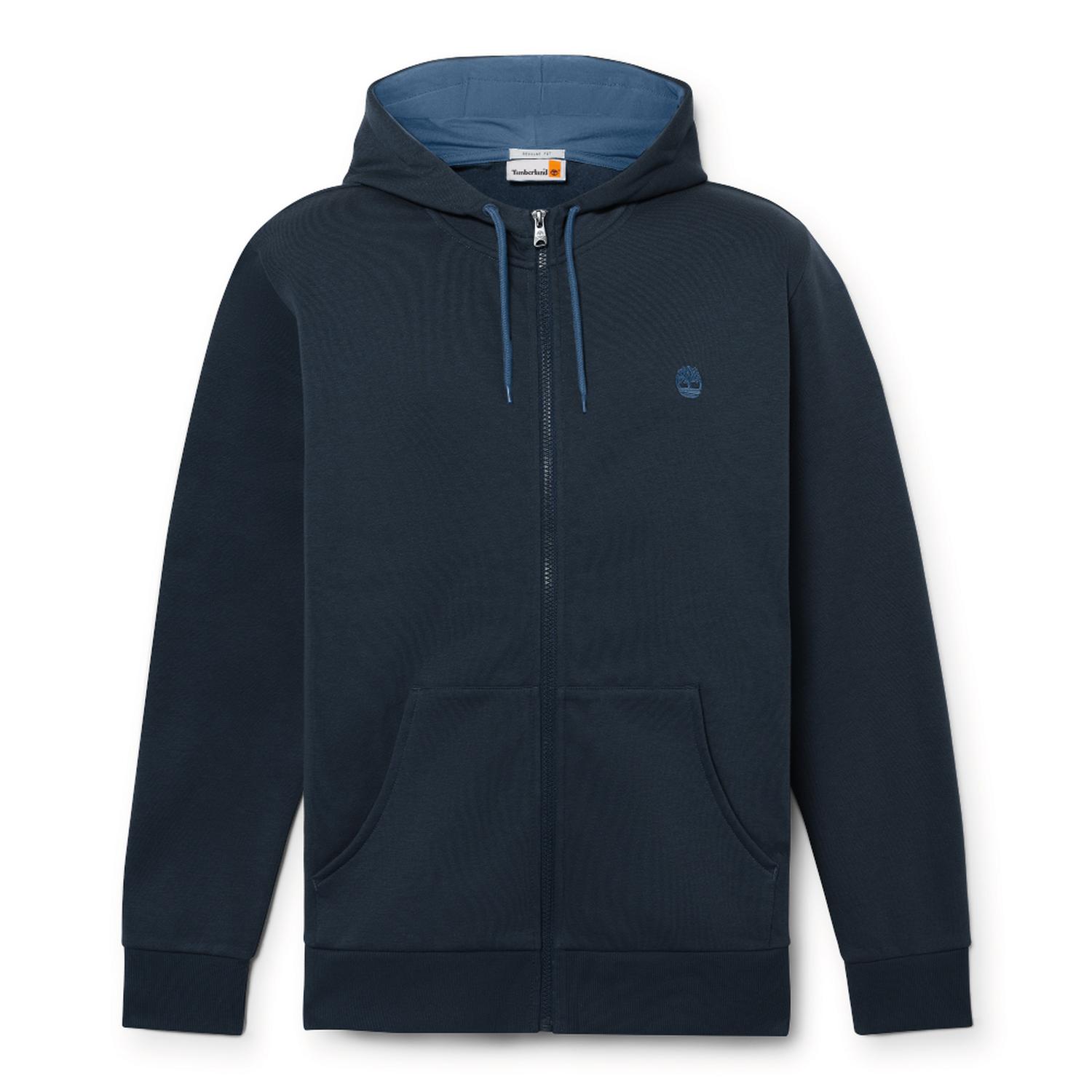 POLERA TIMBERLAND OYSTER RIVER CHEST LOGO BRUSHBACK ZIP HOODIE HOMBRE - 4