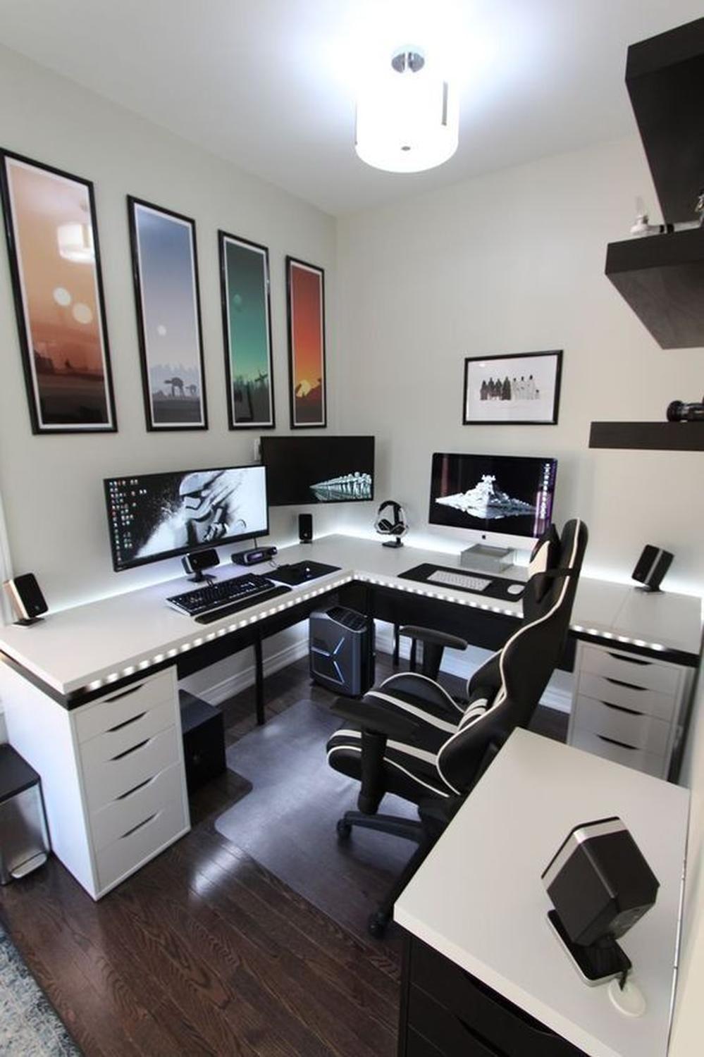 ESCRITORIO GAMER DE MELAMINA EN L BLANCO 180CM - 3