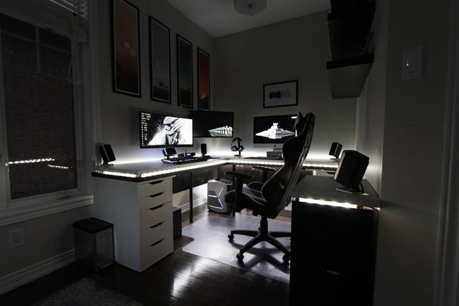 ESCRITORIO GAMER DE MELAMINA EN L BLANCO 180CM - 4