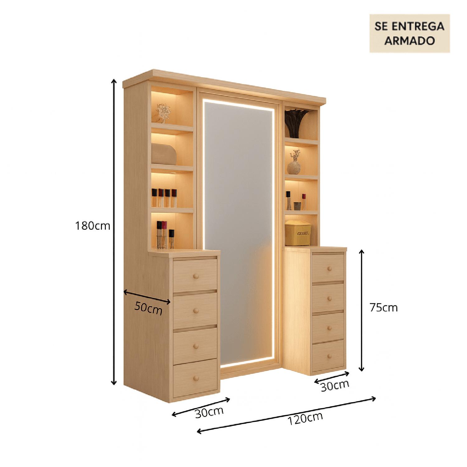 TOCADOR DE MELAMINA LED MALVA 120CM - 5