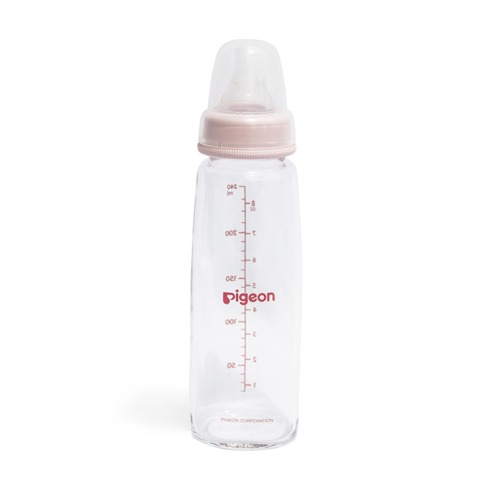 PIGEON - BIBERÓN PERISTÁLTICO DE VIDRIO 240 ML / 8OZ. ROSADO - 1
