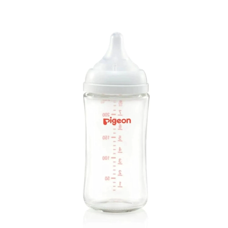 BIBERON PIGEON SOFTOUCH VIDRIO BOCA ANCHA 240ML/8OZ. BLANCO - 1