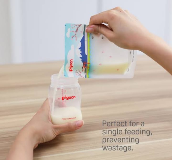 BOLSAS PARA ALMACENAR LECHE MATERNA PIGEON 120 ML X 25 UND - 2