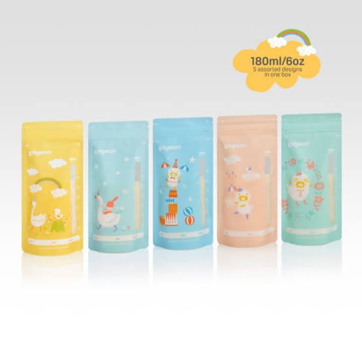 BOLSAS PARA ALMACENAR LECHE MATERNA PIGEON 180 ML X25 UND - 2