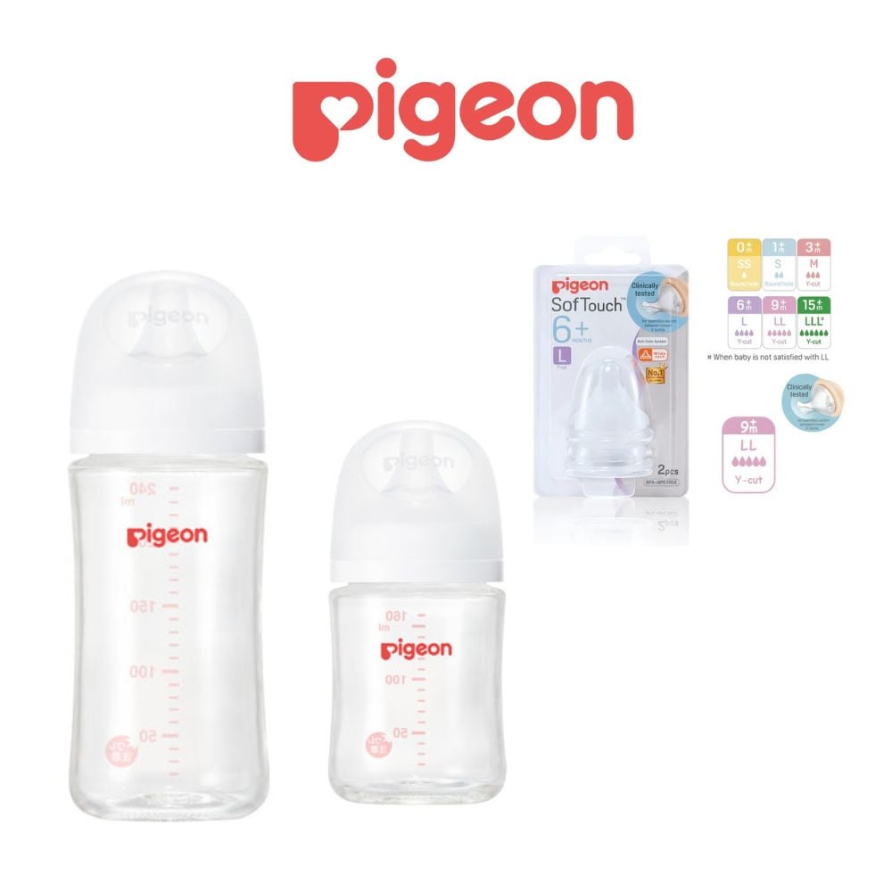 PACK DUO DE BIBERONES PIGEON + TETINA “L” - 1