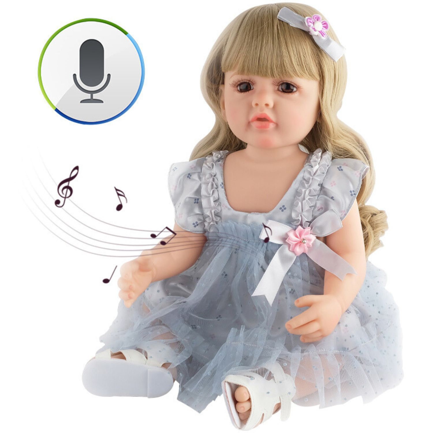 MUÑECA REALISTA QUE HABLA TIPO REBORN 55 CM -4 ES - 1