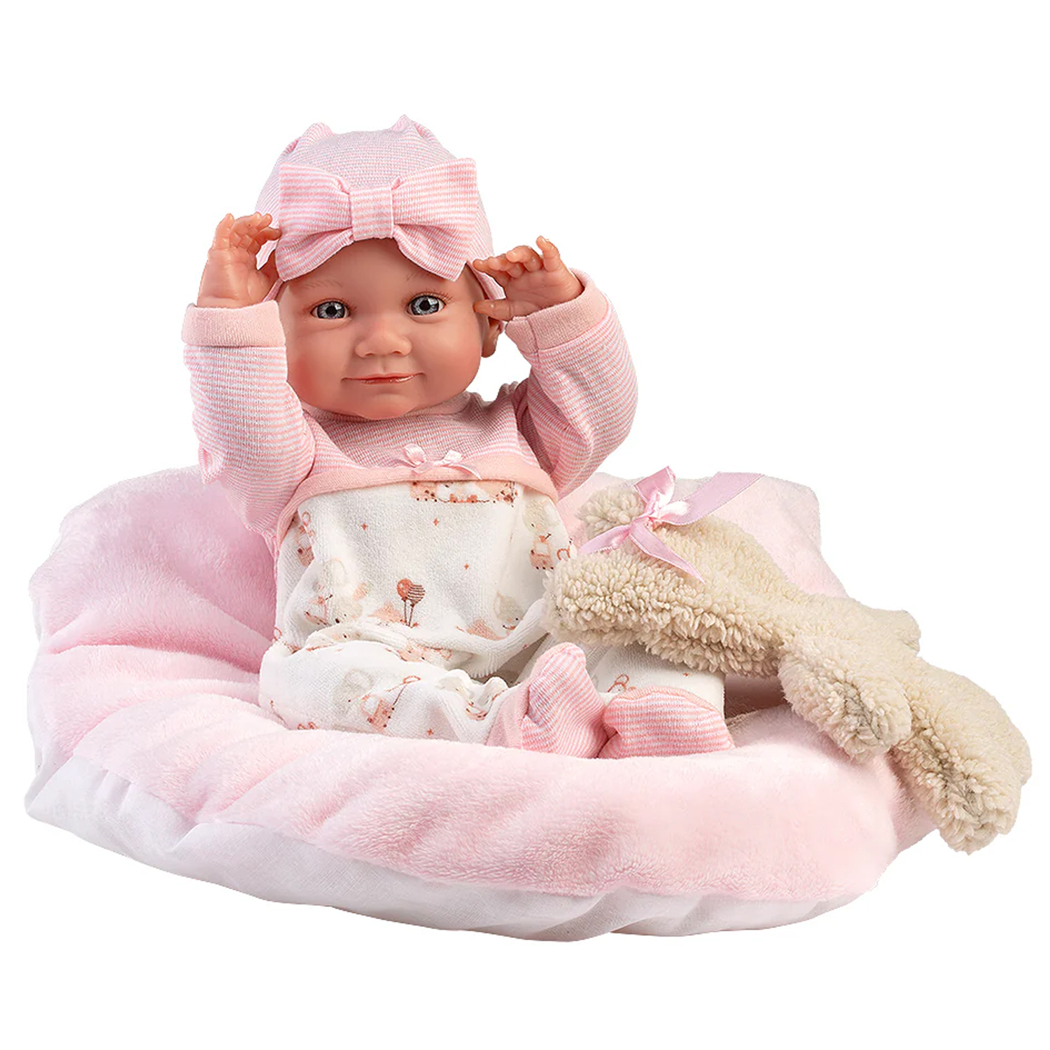 MUÑECA LLORENS NICA RECIEN NACIDA COJIN ROSA - 4