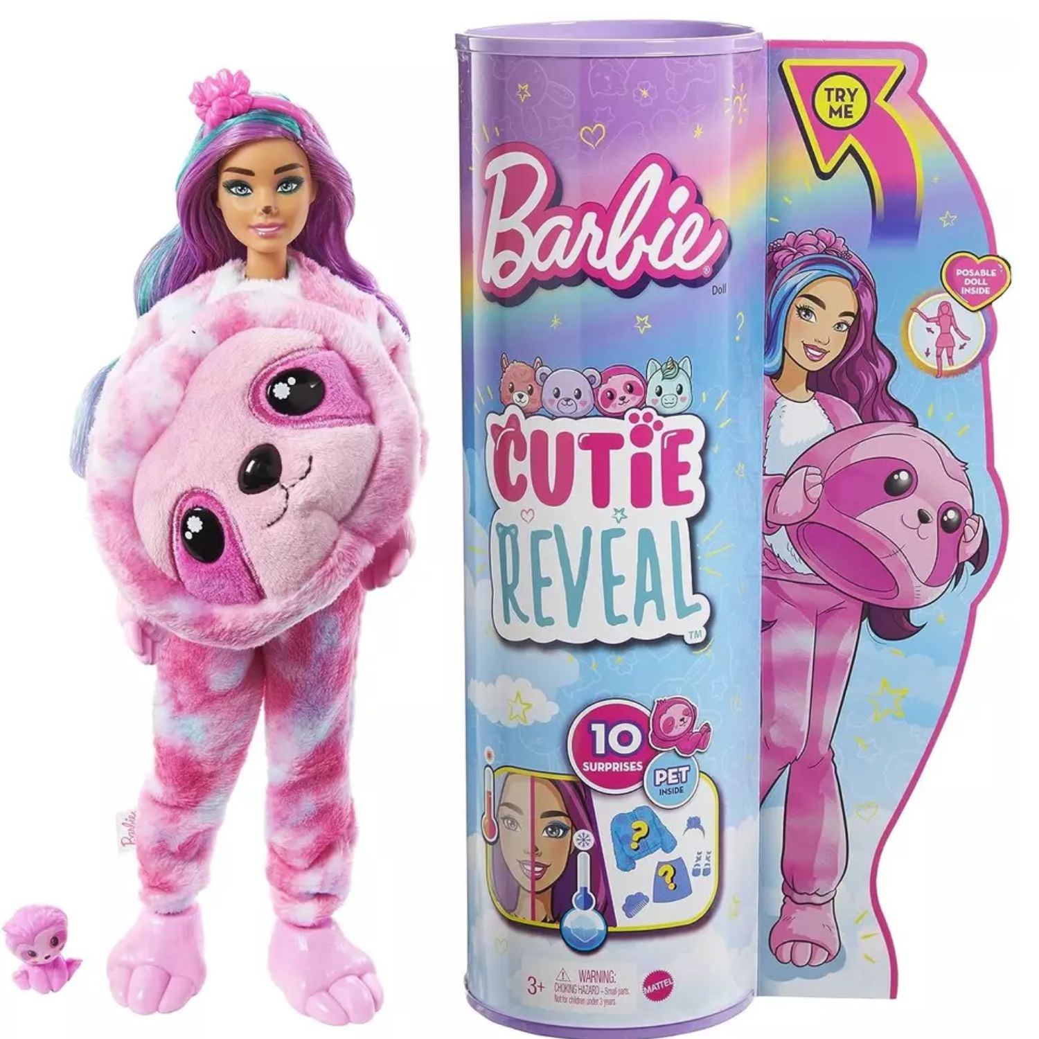MUÑECA BARBIE CUTIE REVEAL DISFRACES- PEREZOSO - 1