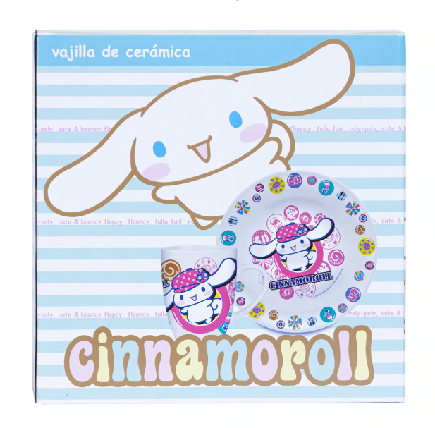 SET 2 PIEZAS TAZA Y PLATO CERÁMICA CINNAMOROLL SANRIO - 2
