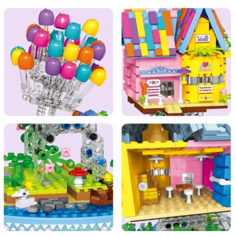 BLOQUES PARA ARMAR CASA DE GLOBOS CON LUZ 998 PIEZAS - 3