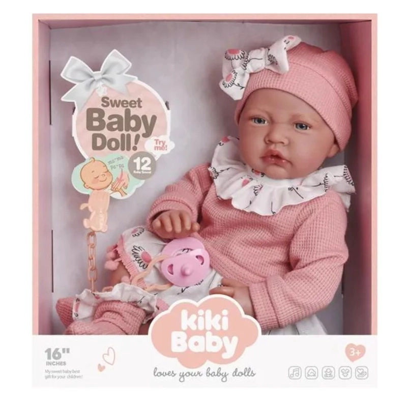 MUÑECA TIPO REBORN KIKI BABY CON SONIDOS 40 CM S2143 - 1