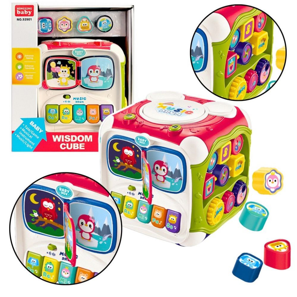 CUBO DIDÁCTICO ESTIMUACIÓN PARA BEBES MULTIFUNCIONES - 1