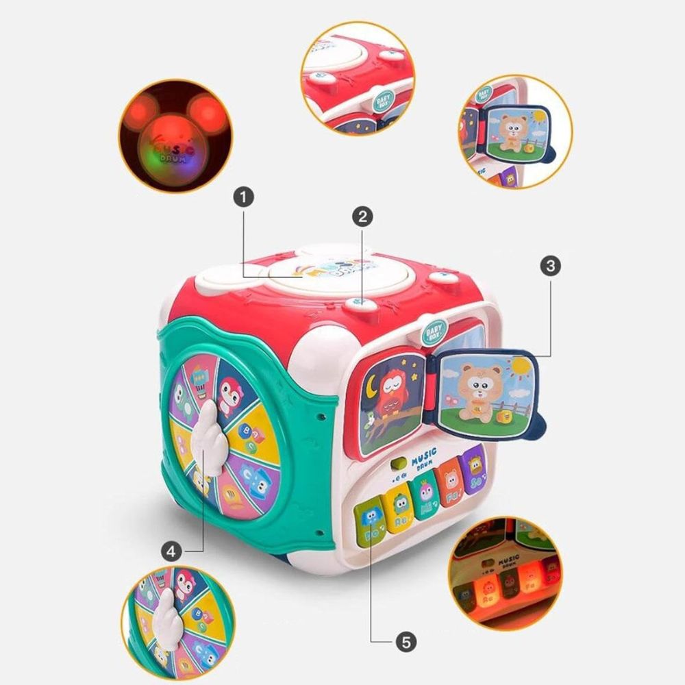 CUBO DIDÁCTICO ESTIMUACIÓN PARA BEBES MULTIFUNCIONES - 3