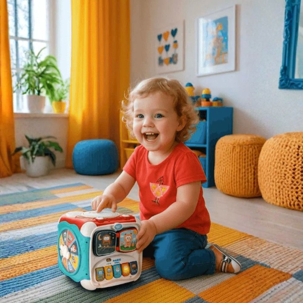 CUBO DIDÁCTICO ESTIMUACIÓN PARA BEBES MULTIFUNCIONES - 7