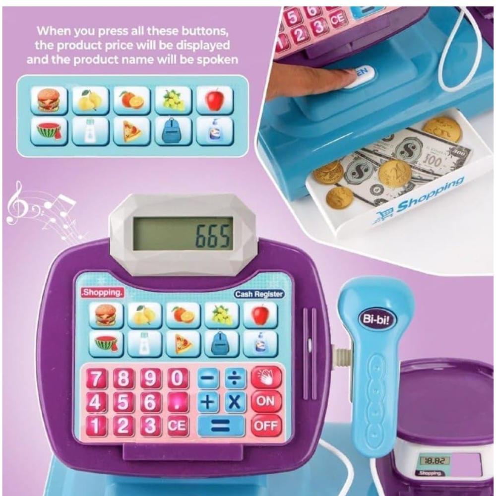 CAJA REGISTRADORA CON ACCESORIOS COMIDA RÁPIDA - 4