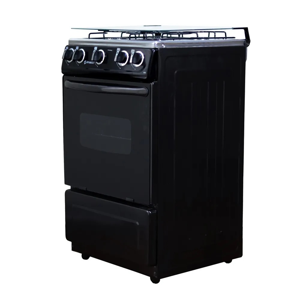 COCINA IMACO 4 HORNILLAS 20' TAPA DE VIDRIO NEGRO - 2