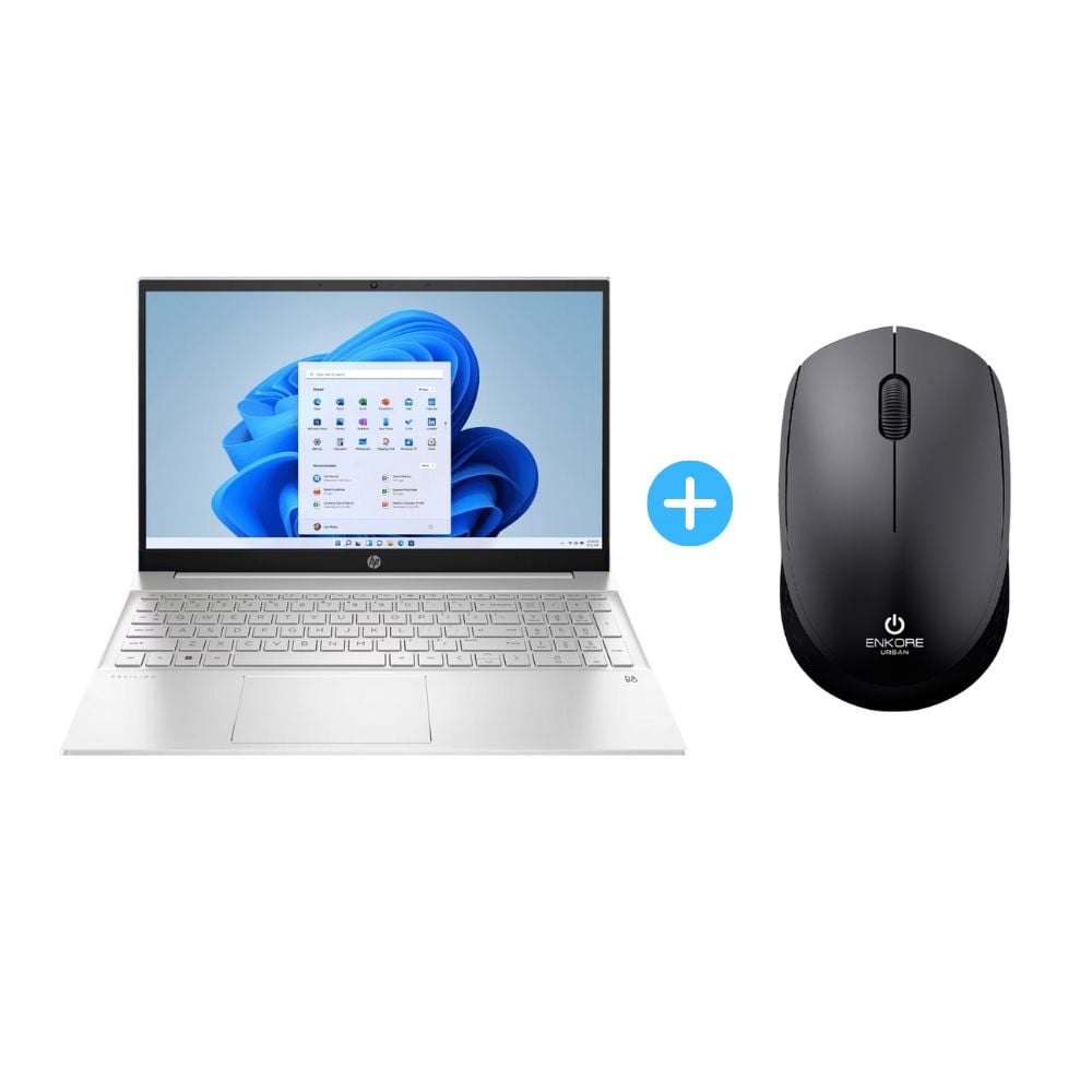 COMBO LAPTOP HP PAVILION 15-EG2506LA CORE I7 512GB 12GB + MOUSE ENKORE URBAN 2.4GHZ EKM 203K - 1