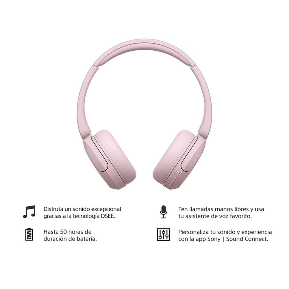 AUDÍFONOS ON EAR CON BLUETOOTH SONY WH-CH520 ROSA - 3