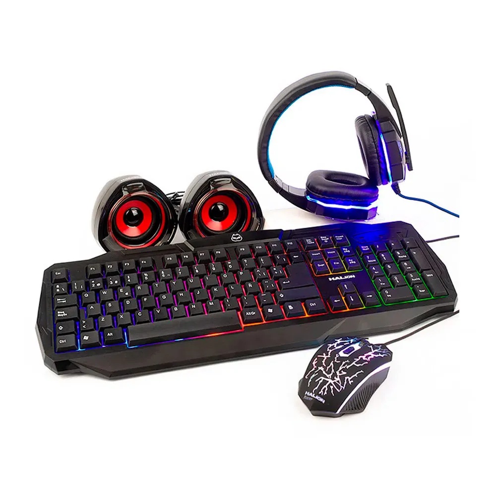 KIT GAMER 5 EN 1 HALION RACER TECLADO+MOUSE CLABLE+AUDIFONO - 3