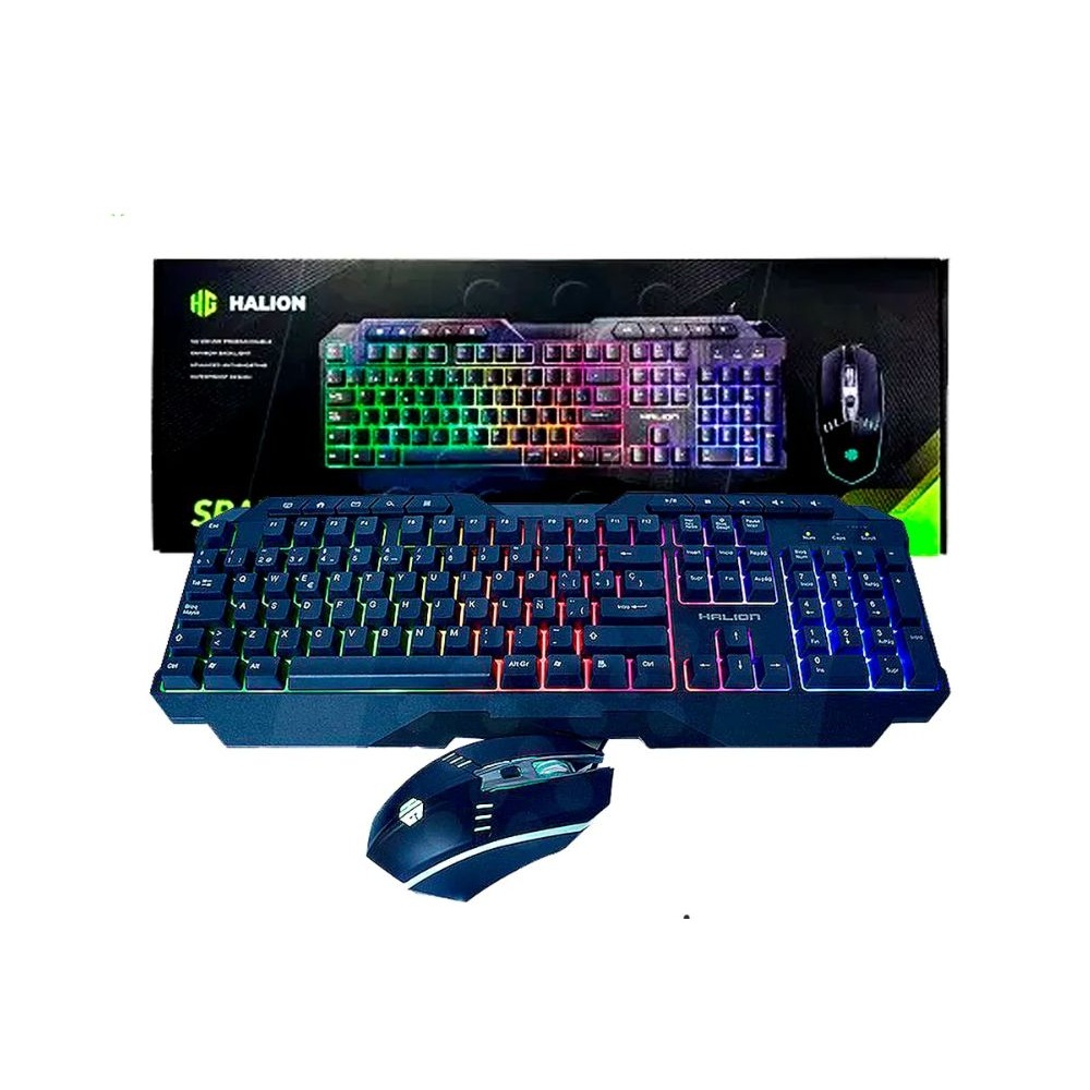 KIT GAMER 2 EN 1 HALION TECLADO+MOUSE CLABLE - 1
