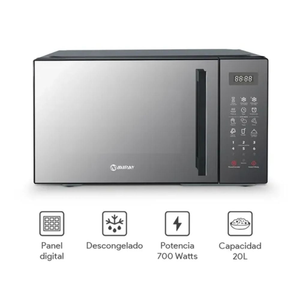 HORNO MICROONDAS MIRAY HMM-205N 20 LITROS - 2