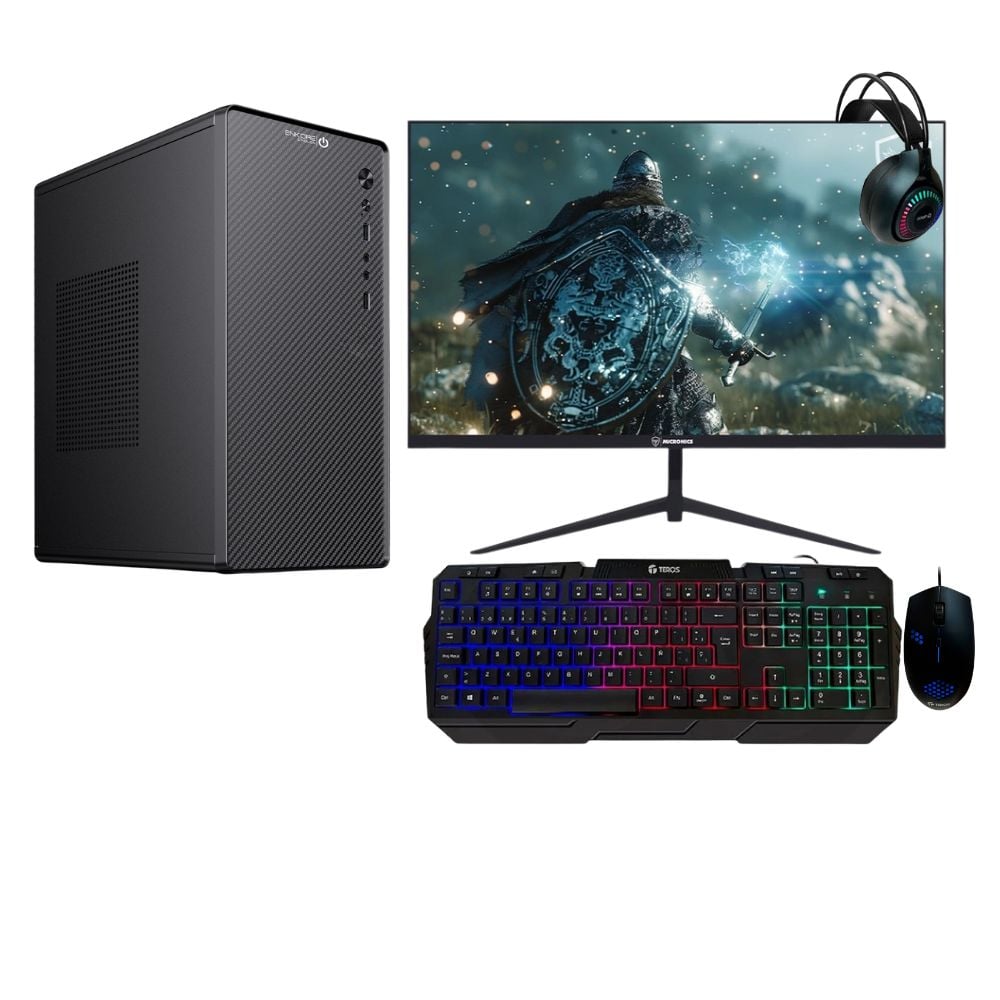 COMBO PC ENKORE INTEL CORE I5 12VA 16GB RAM 500GB SSD + CASE+ KIT 4 EN 1 INTEL CORE I5 500GB SSD 16GB NEGRO + MONITOR FHD 24' - 1