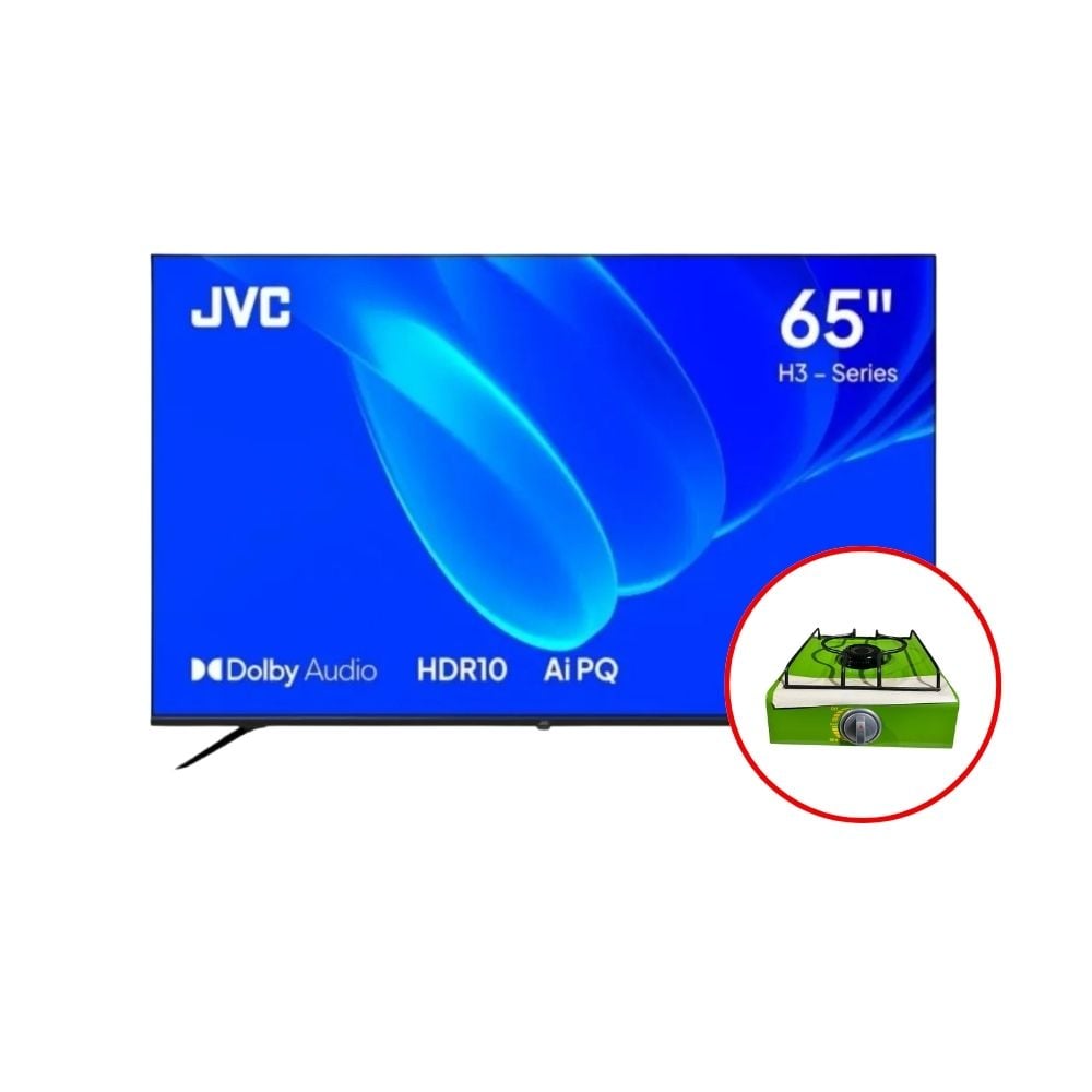 COMBO TELEVISOR JVC 65 ' LT-65KM748 2024 QLED 4K GOOGLE  + COCINA SURGE COCINETA/GAS - 1