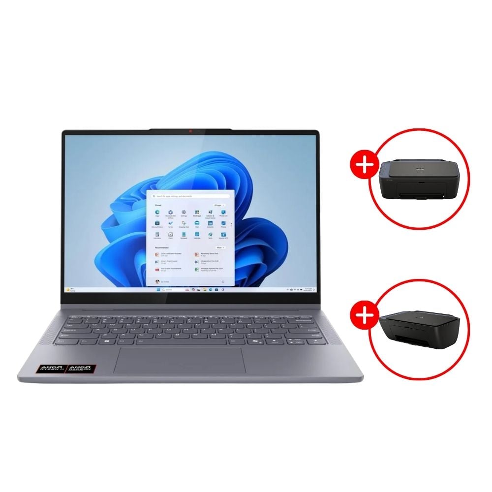 COMBO LAPTOP LENOVO IDEAPAD 14AKP10 14' AMD RYZEN AI 5 512GB + IMPRESORA HP DESKJET 2975 - 1