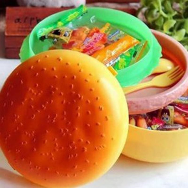 TAPER LONCHERA MODELO HAMBURGUESA 2 DIVISIONES CON CUBIERTO - 3