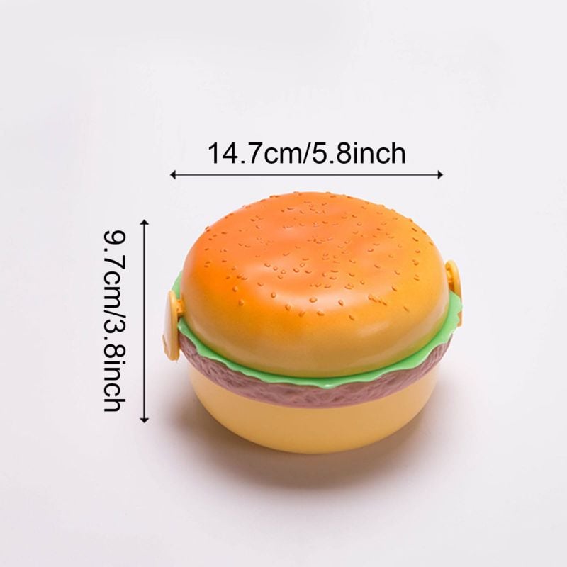 TAPER LONCHERA MODELO HAMBURGUESA 2 DIVISIONES CON CUBIERTO - 6