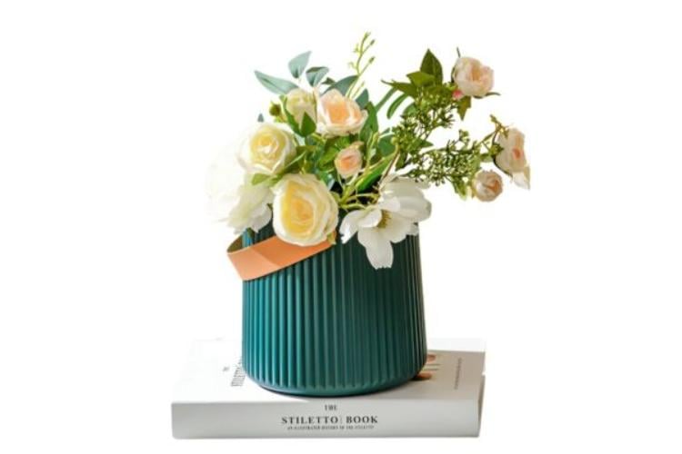 FLORERO DECORATIVO MODELO PRIMAVERA LINEAL AZUL NÓRDICA - 1
