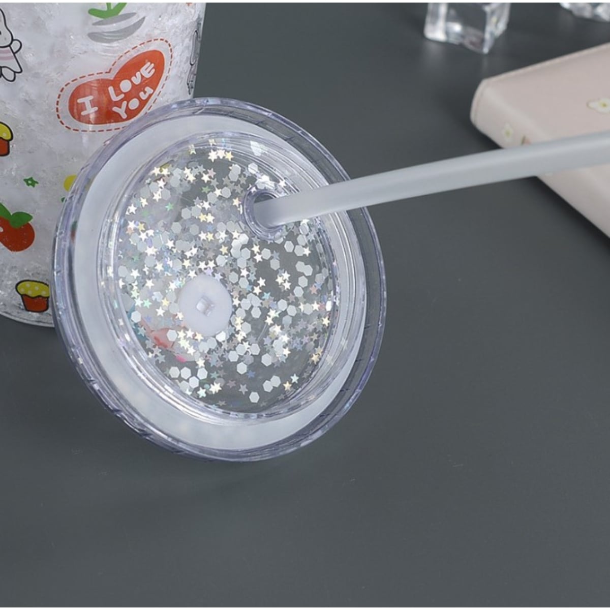VASO TOMATODO CON GEL PARA ENFRIAR DISEÑOS DE CONEJOS 450 ML CELESTE - 2