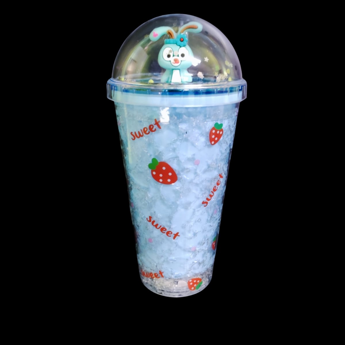 VASO TOMATODO CON GEL PARA ENFRIAR DISEÑOS DE CONEJOS 450 ML CELESTE - 3