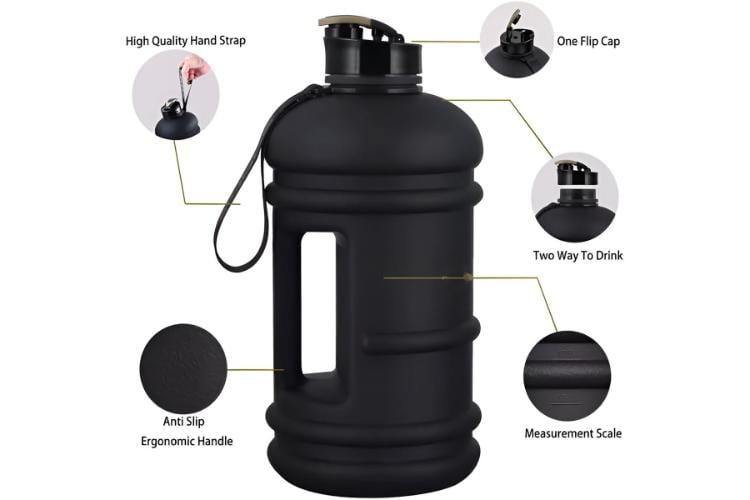 TOMATODO 2.2L MATE TAPA CON CLIP NEGRO - 2