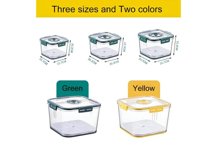 SET PREMIUM DE 3 TÁPERS HERMÉTICOS CUADRADOS VERDE - 6