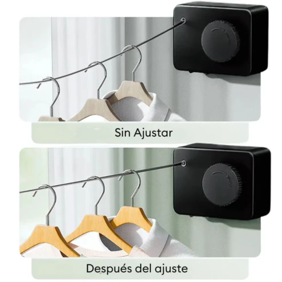 TENDEDERO DE ROPA RETRÁCTIL AJUSTABLE SMART NEGRO - 3
