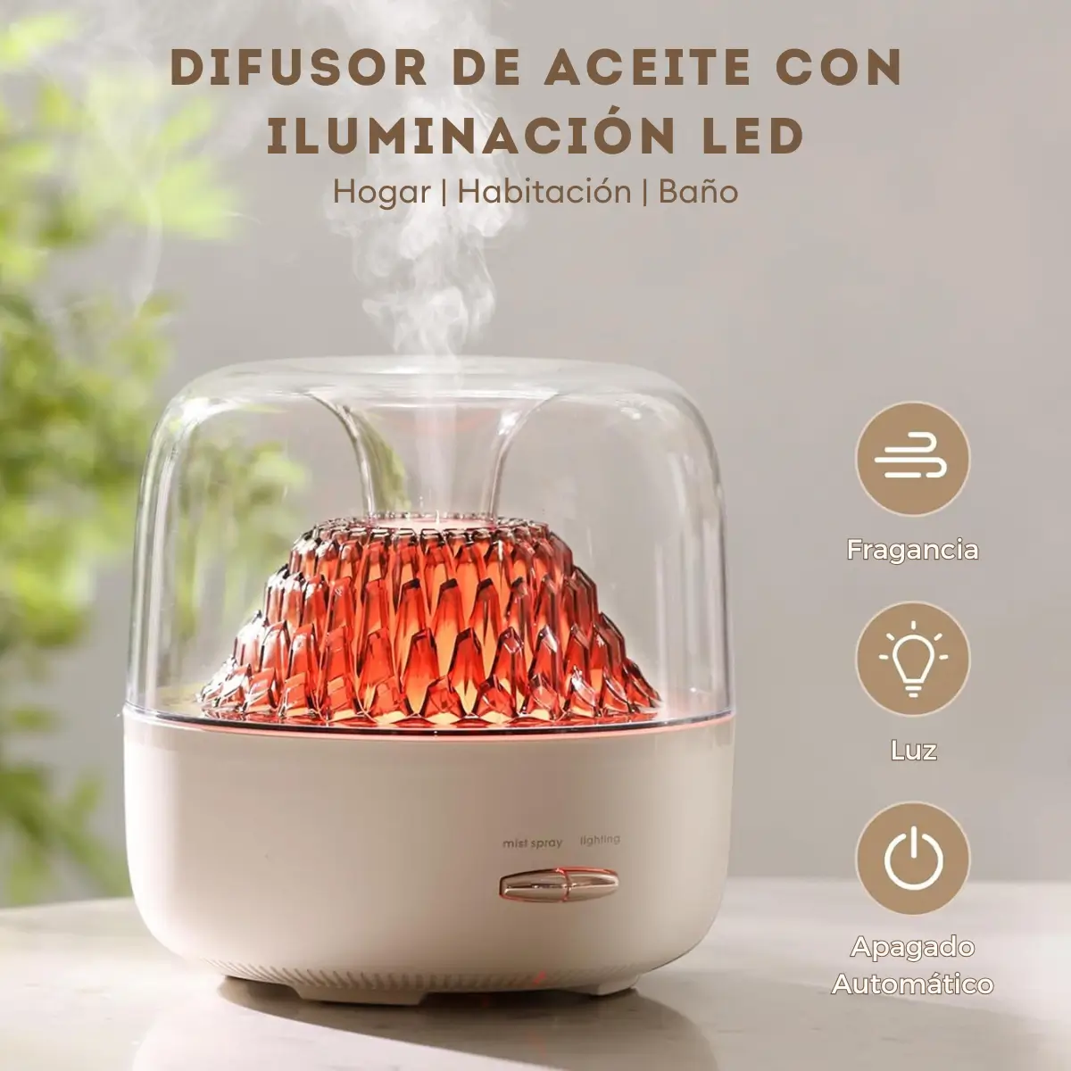 HUMIDIFICADOR DE AIRE MODELO J-37 CON DIFUSOR BLANCO - 3