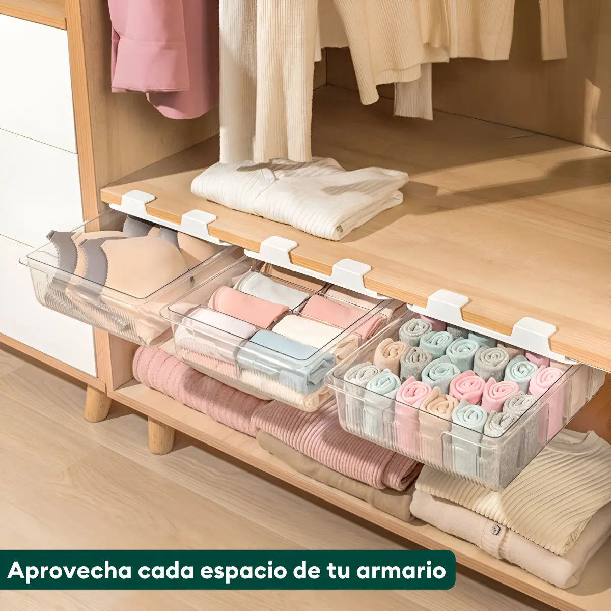SET DE ORGANIZADORES COLGANTES PARA CLOSET DE 3 PIEZAS - 3