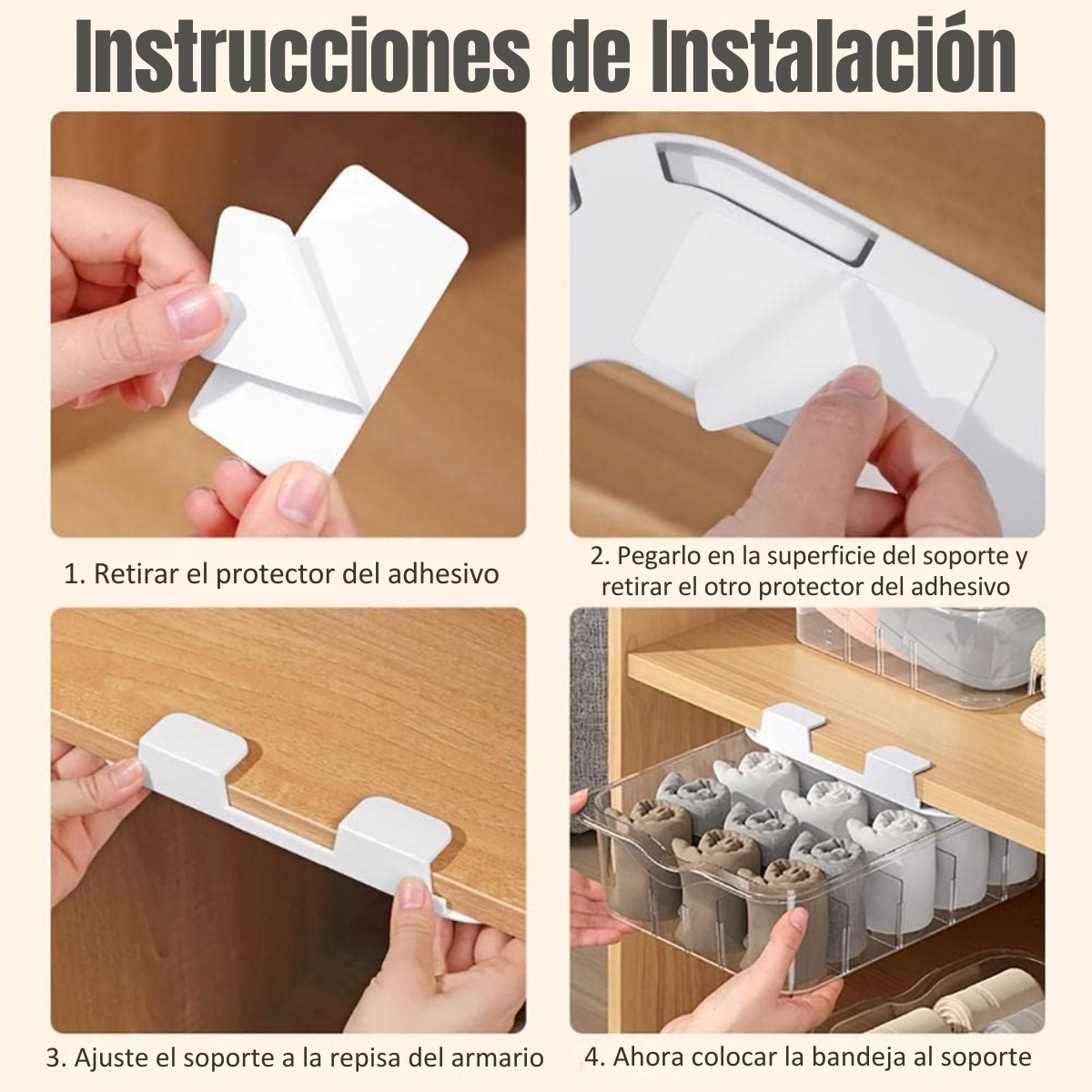 SET DE ORGANIZADORES COLGANTES PARA CLOSET DE 3 PIEZAS - 5