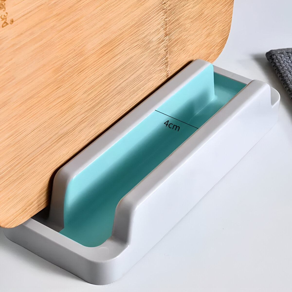 ORGANIZADOR DE COCINA PORTA UTENSILIOS MODELO OVALADO GRIS - 4