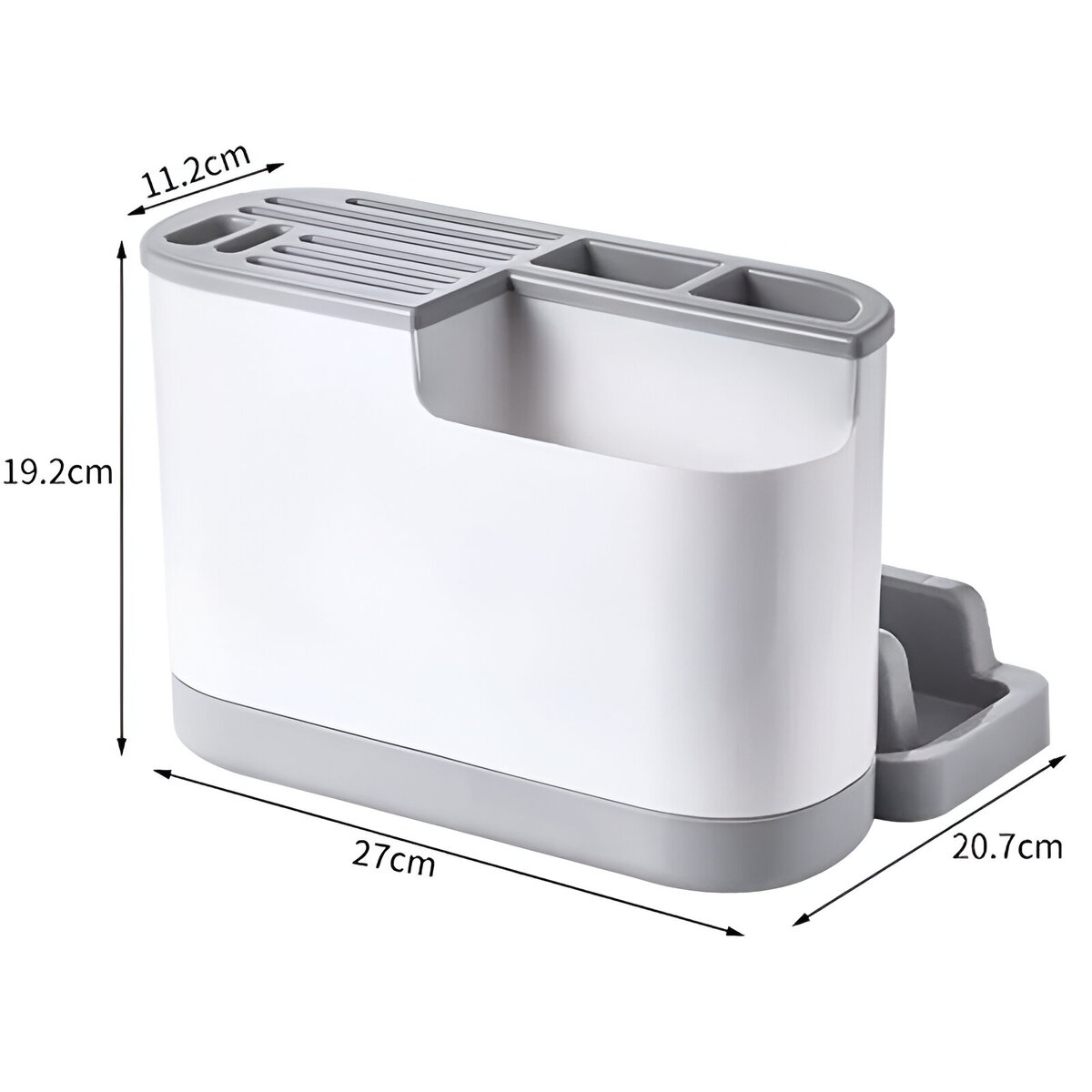 ORGANIZADOR DE COCINA PORTA UTENSILIOS MODELO OVALADO GRIS - 6