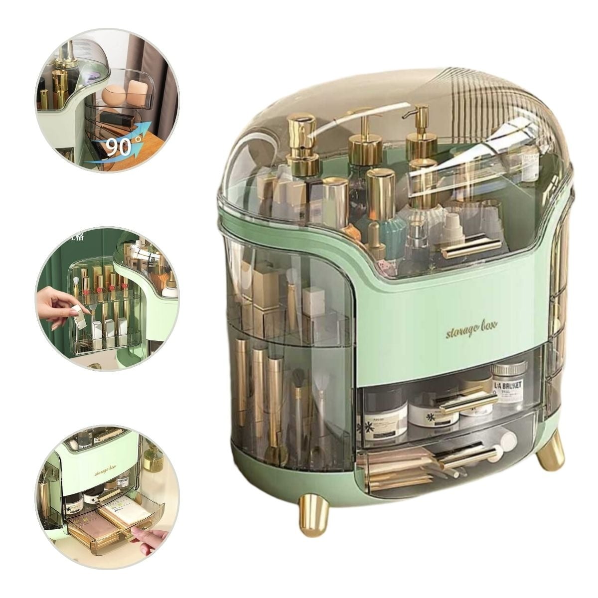 PORTA COSMÉTICOS ORGANIZADOR PREMIUM DE 8 CAPAS VERDE - 1