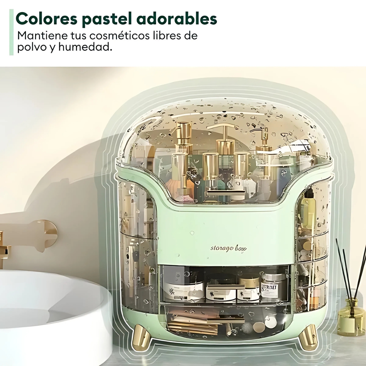 PORTA COSMÉTICOS ORGANIZADOR PREMIUM DE 8 CAPAS VERDE - 2
