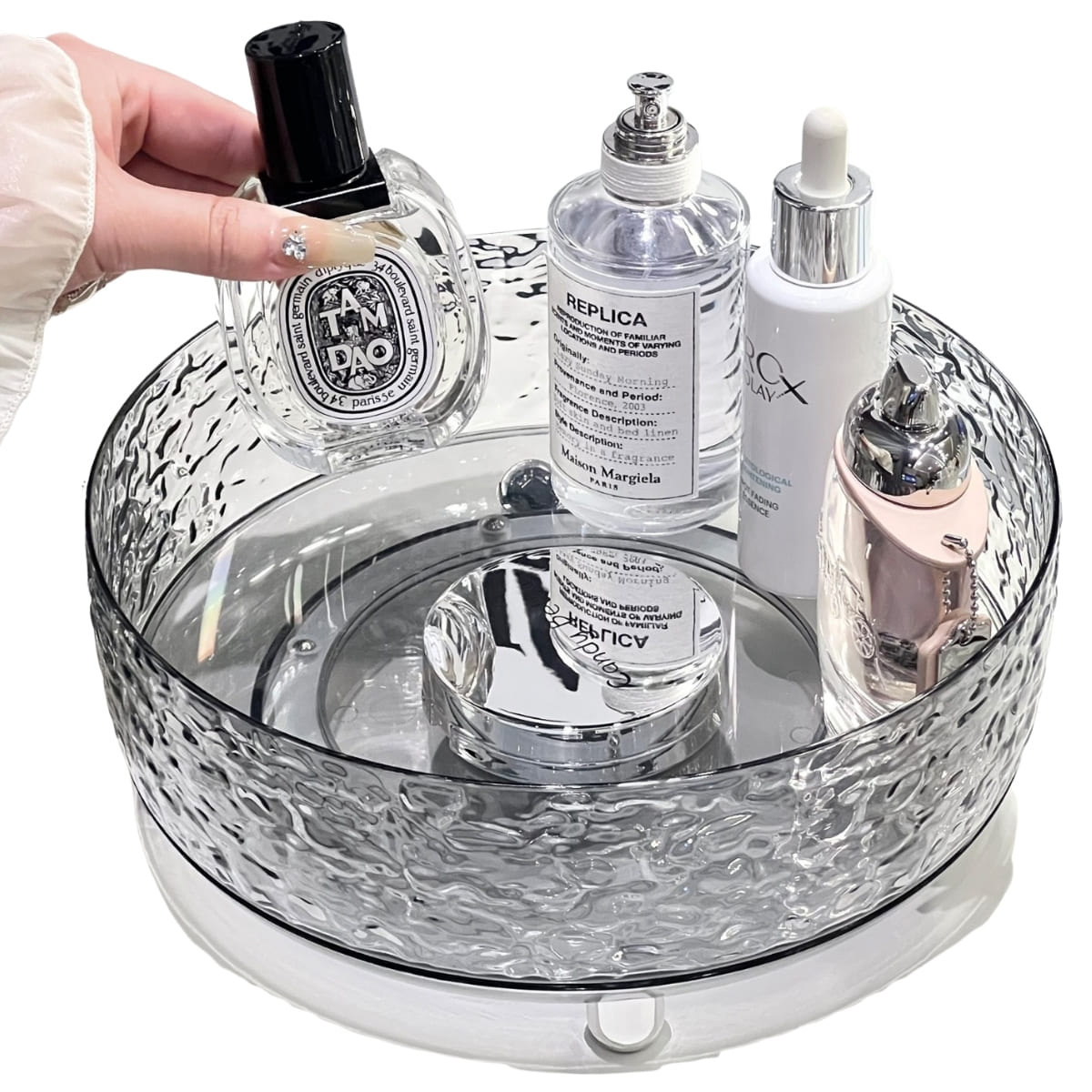 ORGANIZADOR GIRATORIO MULTIUSOS PARA DORMITORIO SIENA GRANDE GRIS - 1