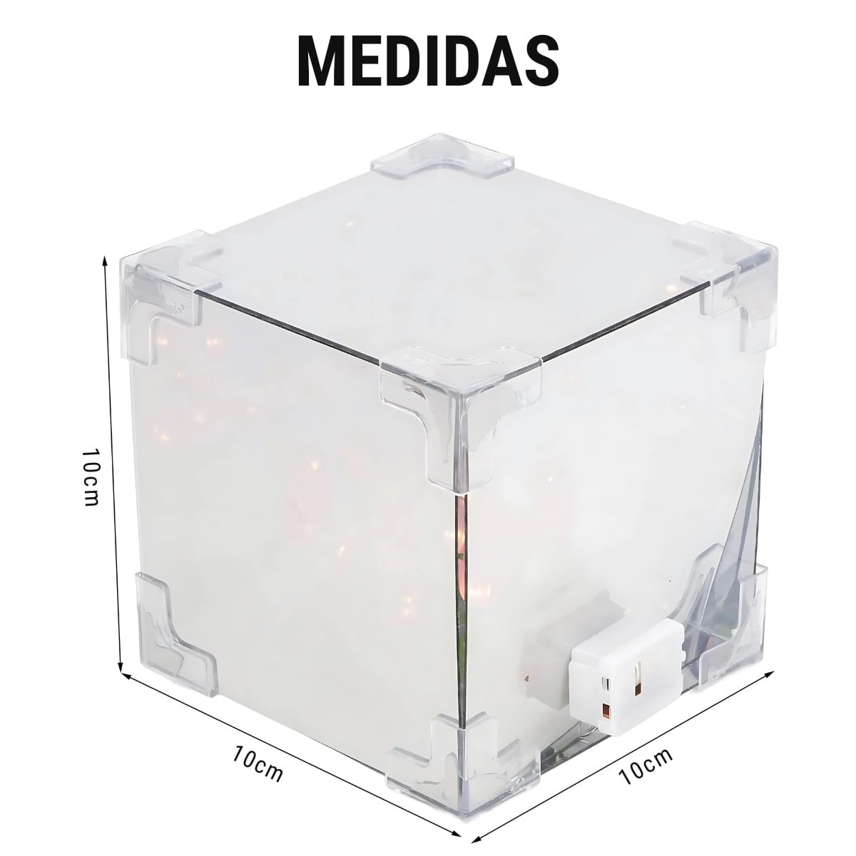 LÁMPARA LED CUBO DE TULIPANES DECORATIVA DE FONDO INFINITO AMARILLO - 6