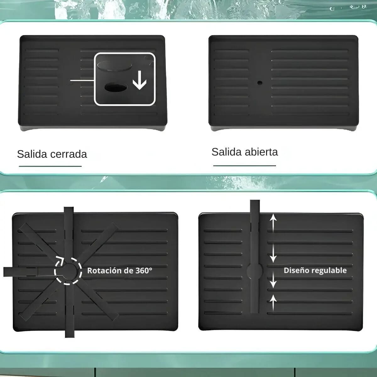 ESCURRIDOR DE PLATOS DE 2 NIVELES MIA COLOR NEGRO - 5