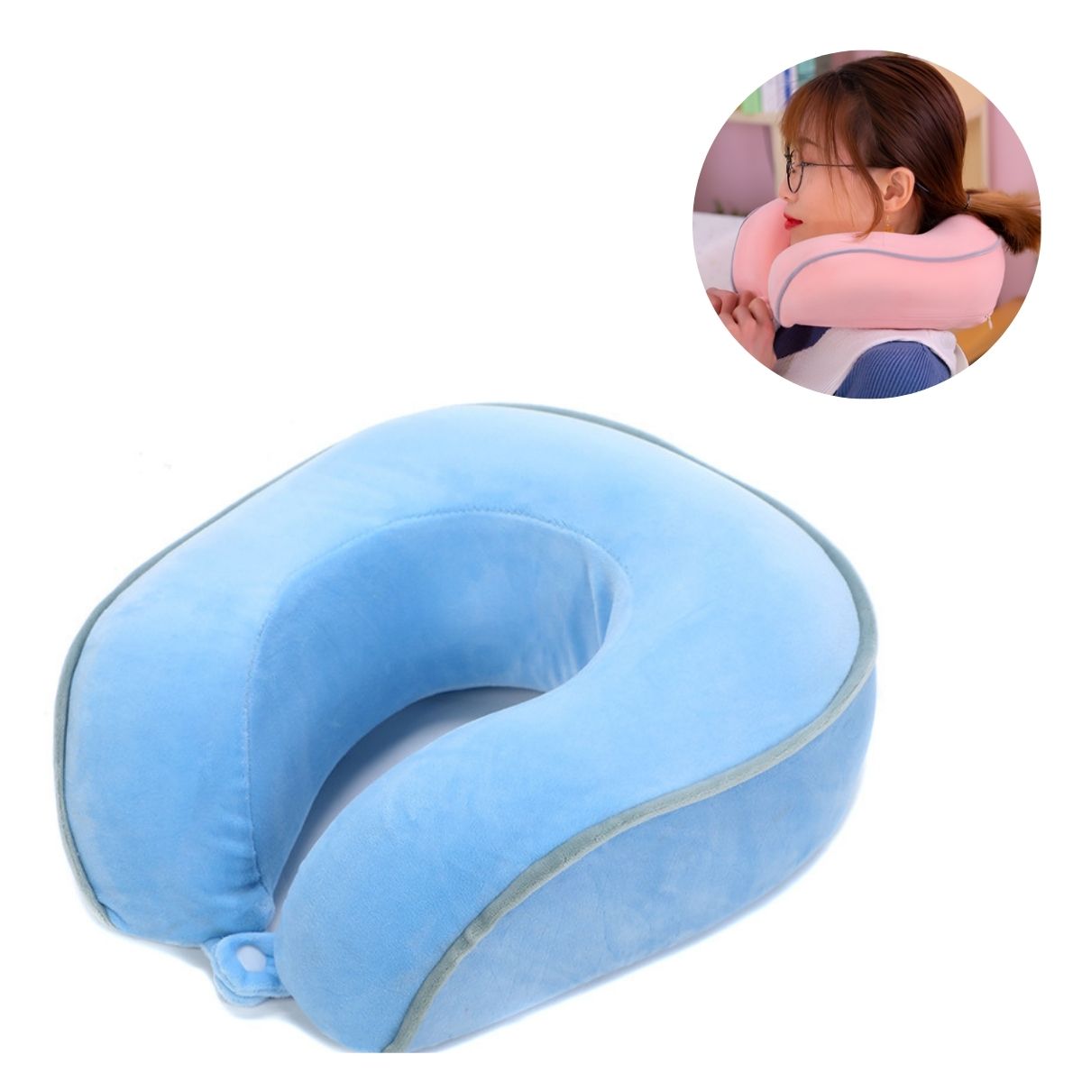 COJÍN PARA CUELLO ALMOHADILLA CERVICAL DE VIAJE MODELO FRANJA M3 - 1