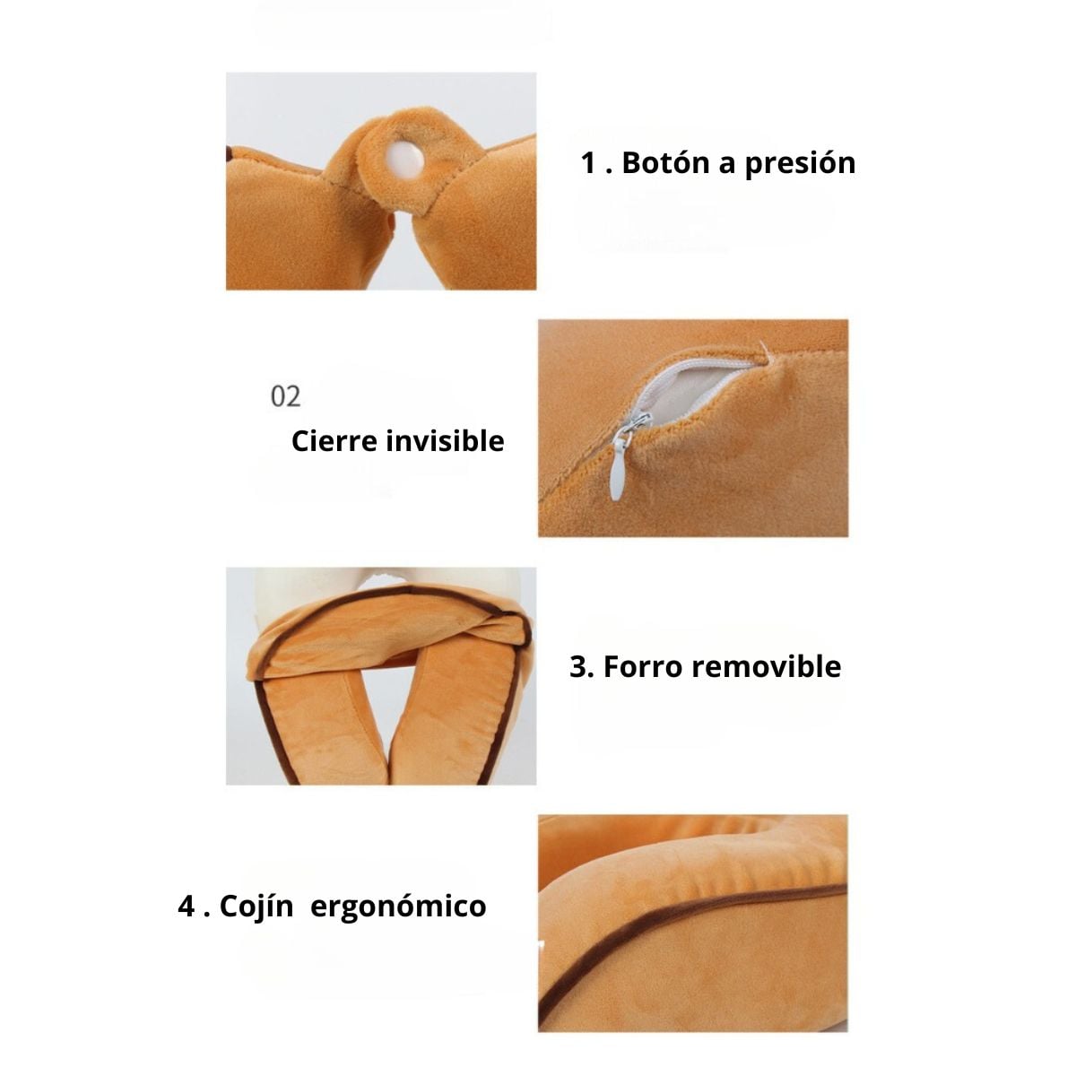 COJÍN PARA CUELLO ALMOHADILLA CERVICAL DE VIAJE MODELO FRANJA M4 - 3