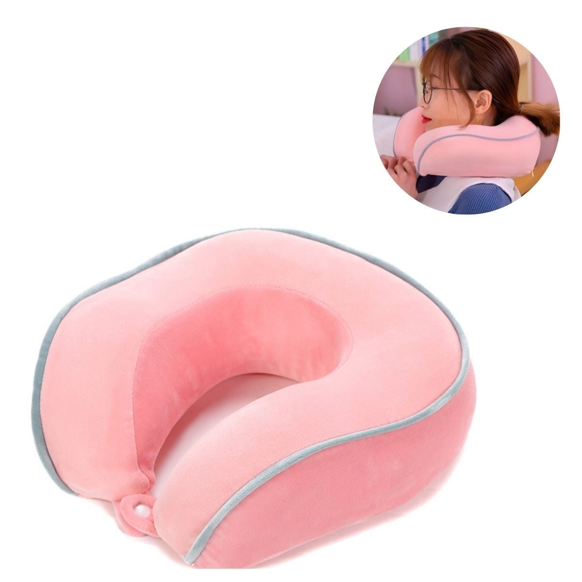 COJÍN PARA CUELLO ALMOHADILLA CERVICAL DE VIAJE MODELO FRANJA M5 - 1